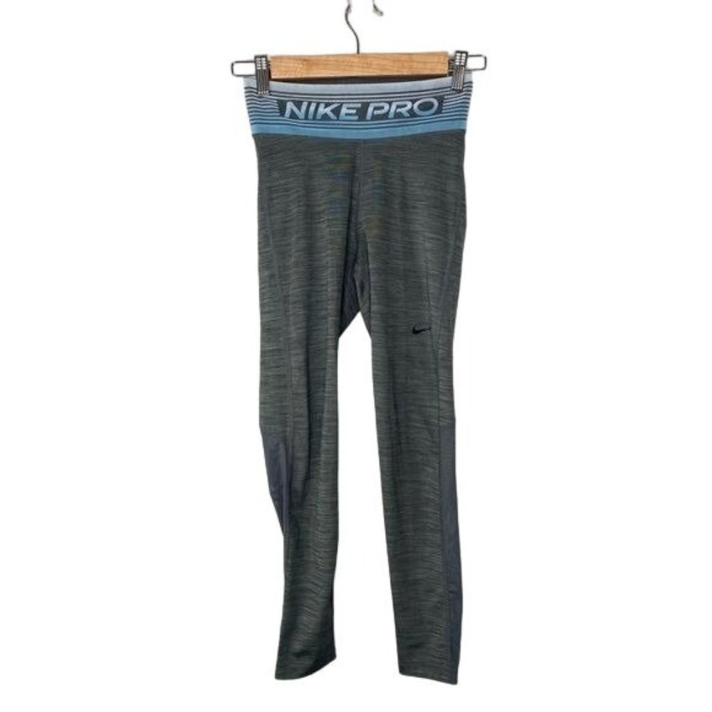 Nike pro dry fit ladies leggings gray and blue extra small XS